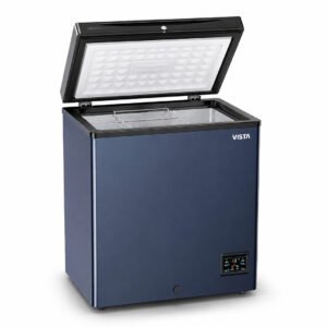 Vista VCF-150 Charcoal chest freezer open lid interior view