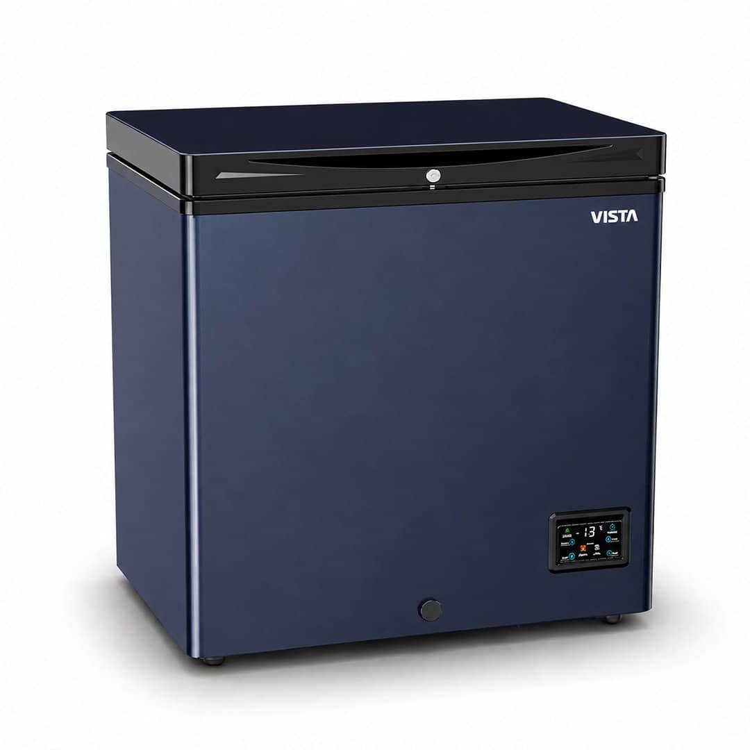Vista VCF-150 Charcoal chest freezer 150 liter front view